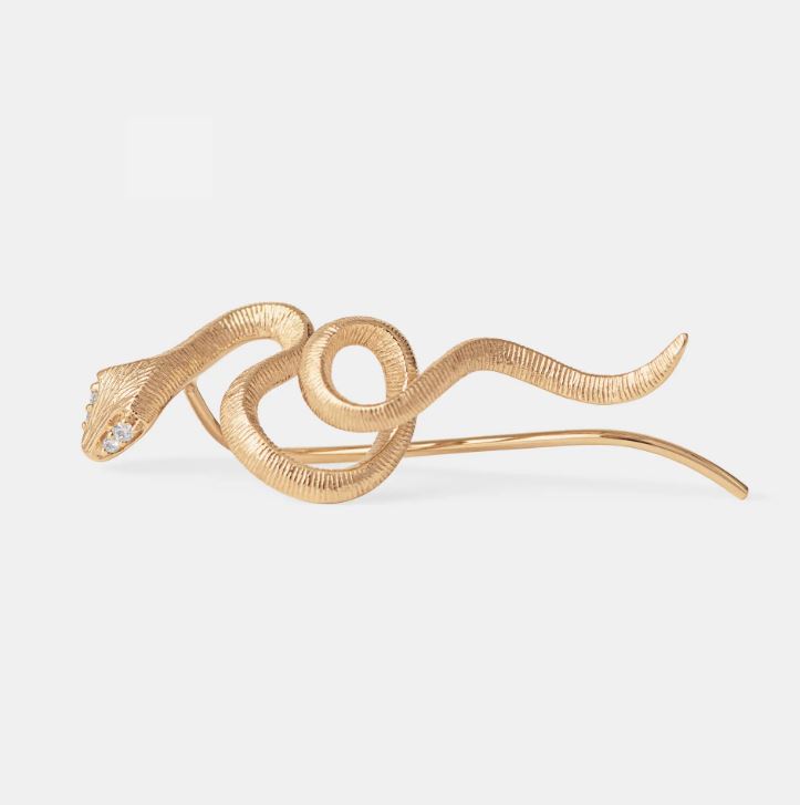 OLE LYNGGAARD COPENHAGEN Snakes ørepynt, klatrer i gult gull med diamant