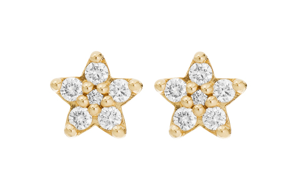 OLE LYNGGAARD COPENHAGEN Shooting stars large ørepynt i gult gull med diamant