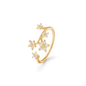 OLE LYNGGAARD COPENHAGEN Shooting stars ring med 5 stjerner med diamanter