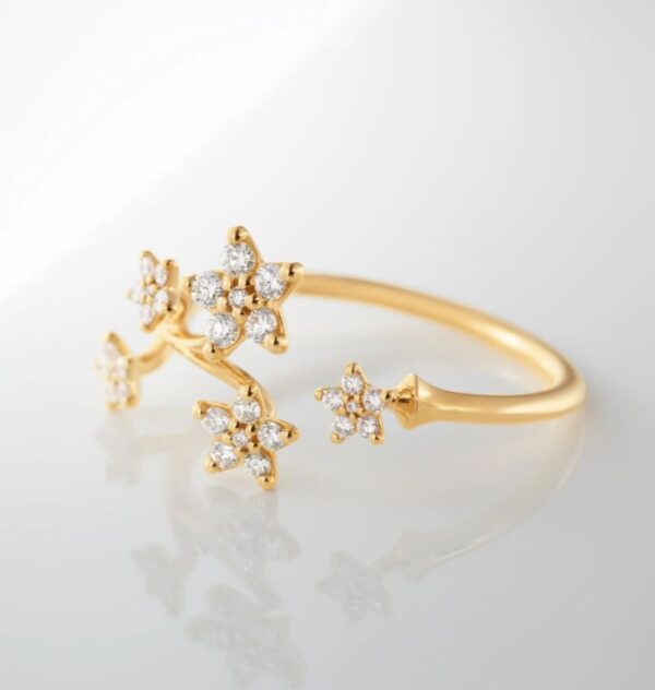 OLE LYNGGAARD COPENHAGEN Shooting stars ring med 5 stjerner med diamanter