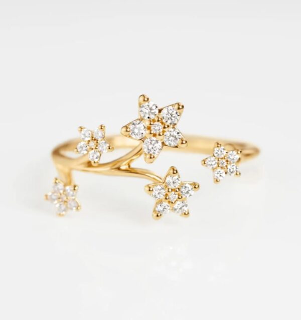 OLE LYNGGAARD COPENHAGEN Shooting stars ring med 5 stjerner med diamanter