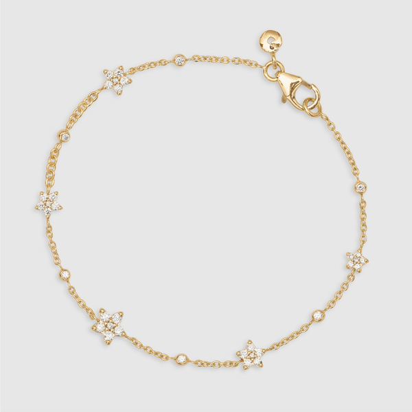 OLE LYNGGAARD COPENHAGEN Shooting Stars armbånd med 5 diamant stjerner