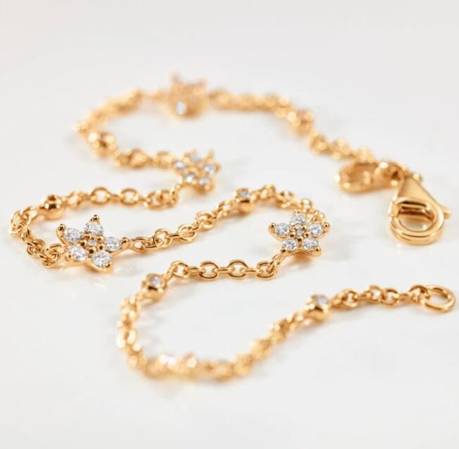 OLE LYNGGAARD COPENHAGEN Shooting Stars armbånd med 5 diamant stjerner