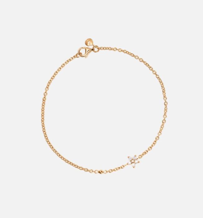 Armbånd i 18 k gult gull med Shootings star med diamanter