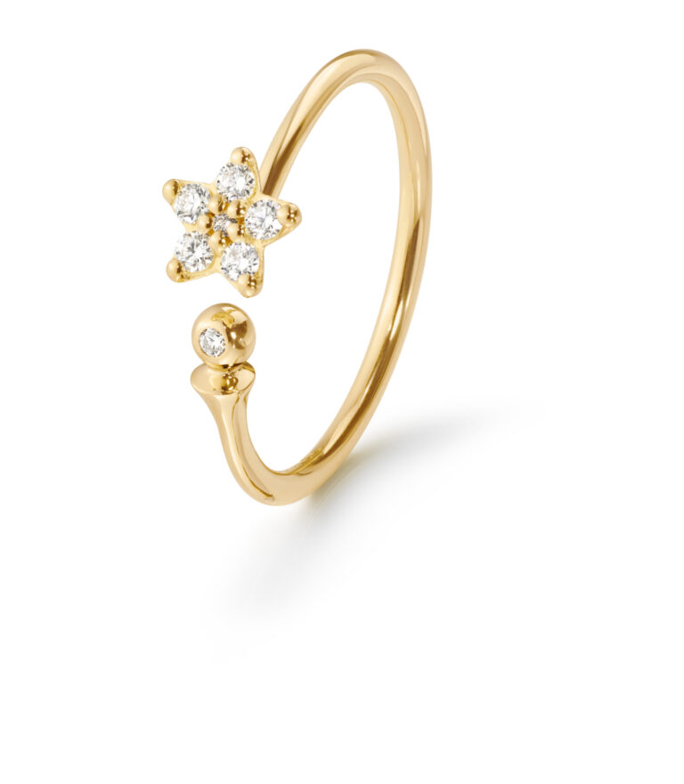 OLE LYNGGAARD COPENHAGEN Shooting Stars ring med 1 stjerne med diamanter