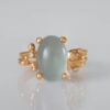 OLE LYNGGAARD COPENHAGEN BoHo ring small i gult gull med akvamarin