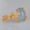 OLE LYNGGAARD COPENHAGEN BoHo ring small i gult gull med akvamarin