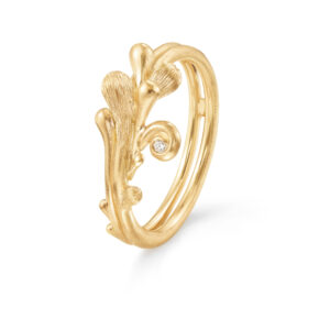 OLE LYNGGAARD COPENHAGEN BoHo ring i gult gull med diamant