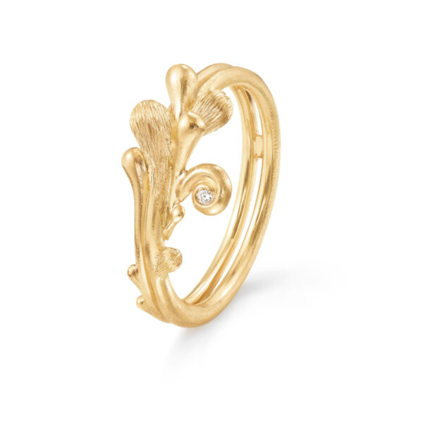 OLE LYNGGAARD COPENHAGEN BoHo ring i gult gull med diamant