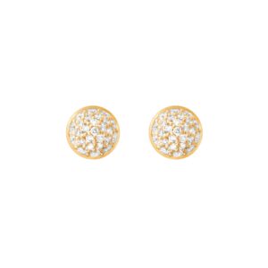 OLE LYNGGAARD COPENHAGEN Lotus pavé ørepynt i gult gull med diamanter