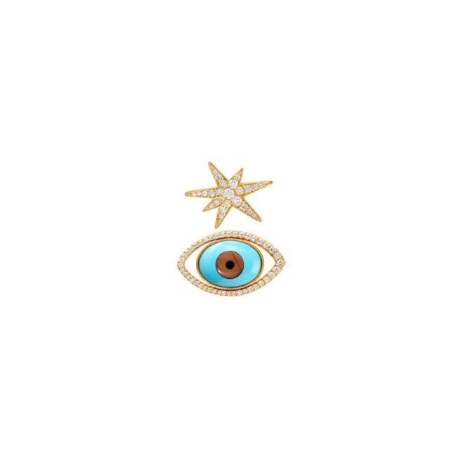OLE LYNGGAARD COPENHAGEN Funky Stars small ørepynt i gult gull