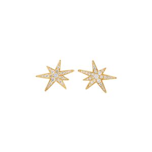 OLE LYNGGAARD COPENHAGEN Funky Stars small ørepynt i gult gull