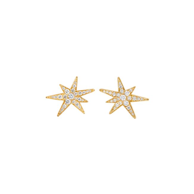 OLE LYNGGAARD COPENHAGEN Funky Stars small ørepynt i gult gull