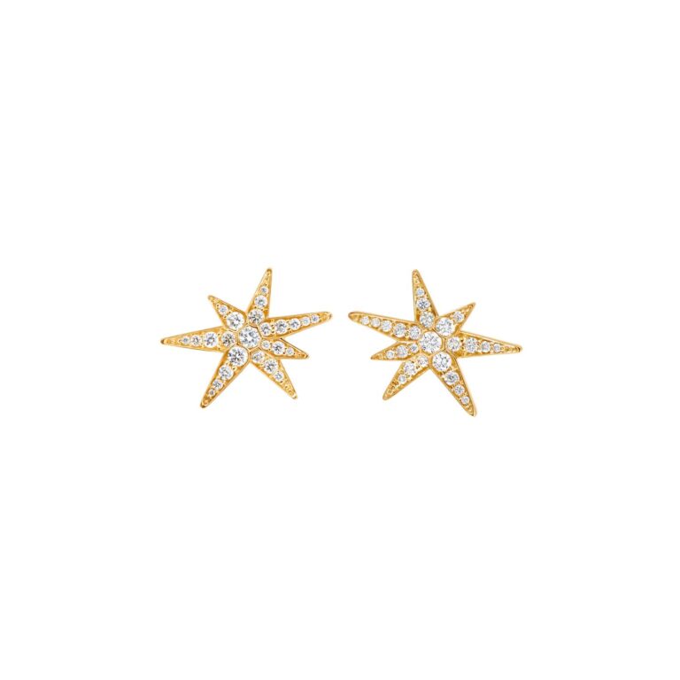 OLE LYNGGAARD COPENHAGEN Funky Stars small ørepynt i gult gull