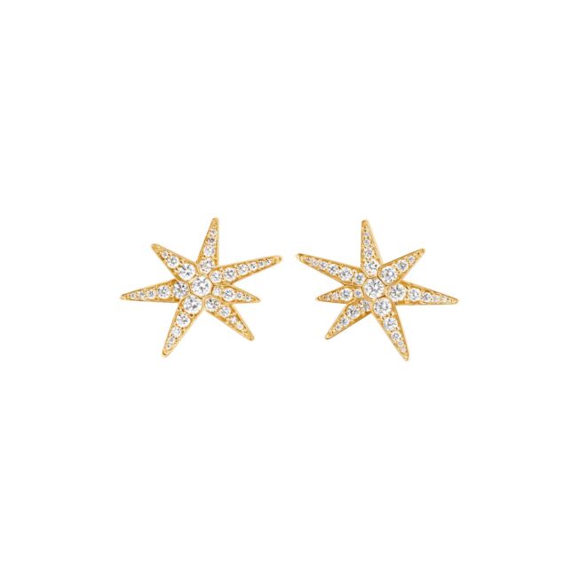 OLE LYNGGAARD COPENHAGEN Funky Stars medium ørepynt i gult gull