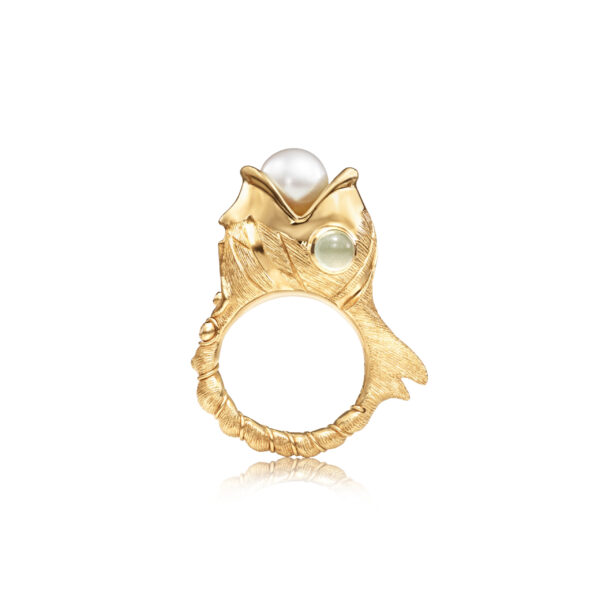 OLE LYNGGAARD COPENHAGEN  Young Fish ring  i gult gull