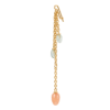 OLE LYNGGAARD COPENHAGEN Young fish earring pendant i gult gull med blush månesten og akvamariner