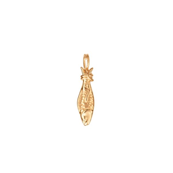 OLE LYNGGAARD COPENHAGEN Young fish pendant small i gult gull