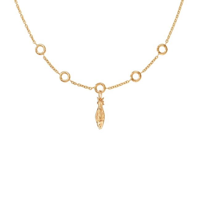 OLE LYNGGAARD COPENHAGEN Young fish pendant small i gult gull