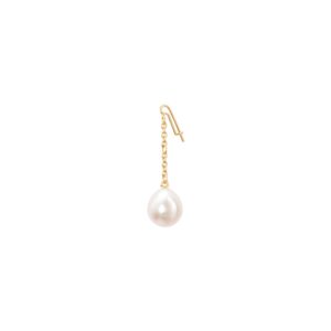 OLE LYNGGAARD COPENHAGEN Young fish earring pendant i gult gull med ferskvannsperle