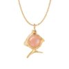 OLE LYNGGAARD COPENHAGEN Young fish pendant i gult gull med blush månesten