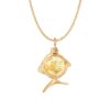 OLE LYNGGAARD COPENHAGEN Young fish pendant i gult gull med rutilkvarts