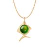OLE LYNGGAARD COPENHAGEN Young fish pendant i gult gull med serpentin