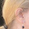 Susanne Friis Bjørner øreanheng til creoler/ øreringer med sort agat, sølv