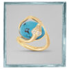 OLE LYNGGAARD COPENHAGEN  Snakes ring i gult gull med turkis og diamanter