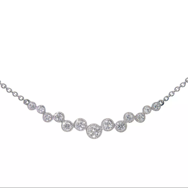 "Ariadne" hvitt gulls collier med diamanter