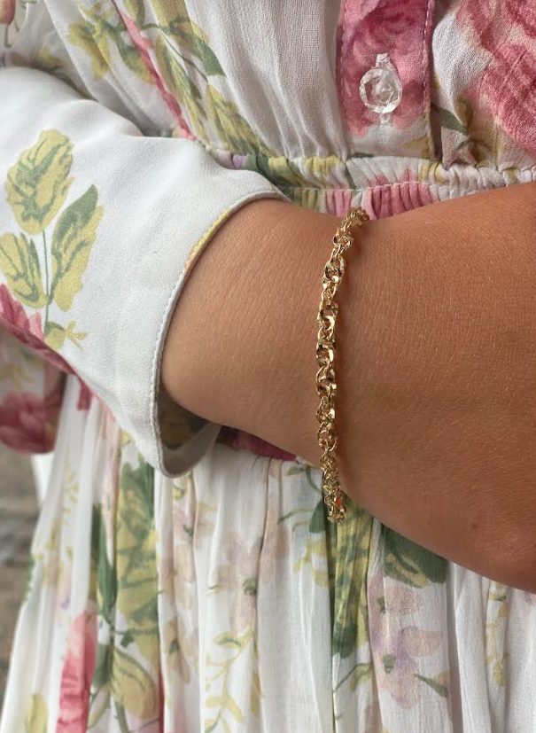 Singapor armbånd i gult gull
