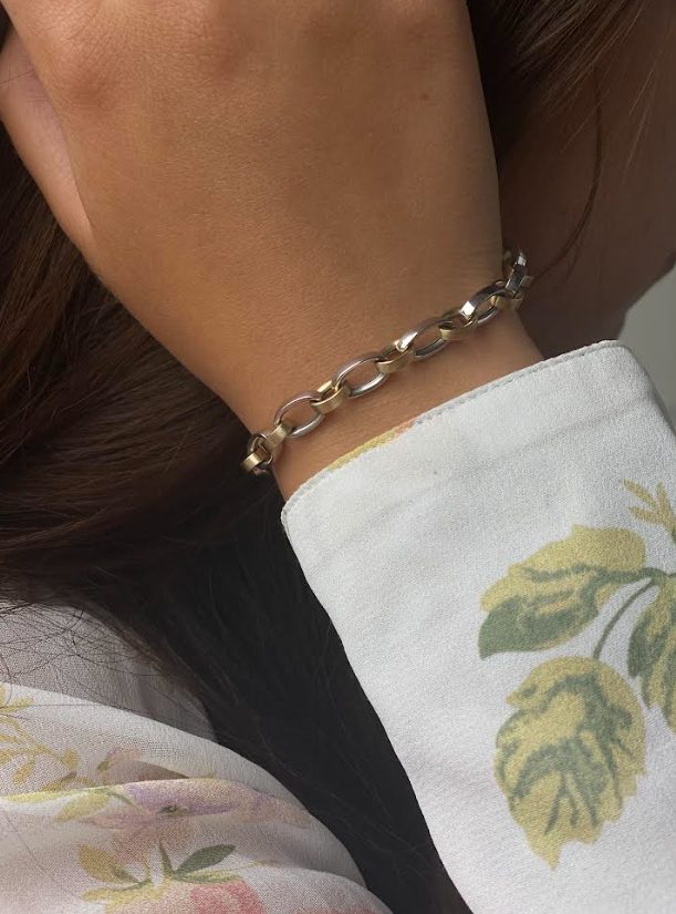 Piano Armbånd i gult gull og hvitt gull