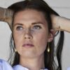 Huldreverket "Ask" ørepynt i forgylt sølv