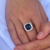 "Azur" ring med London Blue topas og diamanter