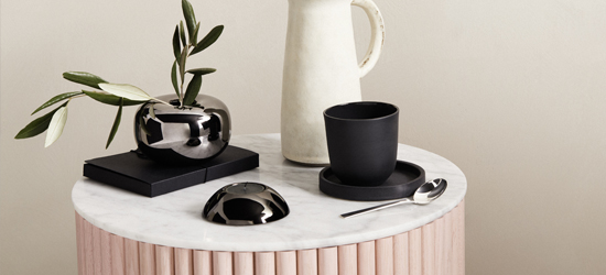 Th. Marthinsen Black edition  2 telysholdere,  sort blank