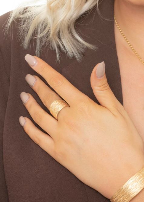 Stardust Bark ring i forgylt sølv
