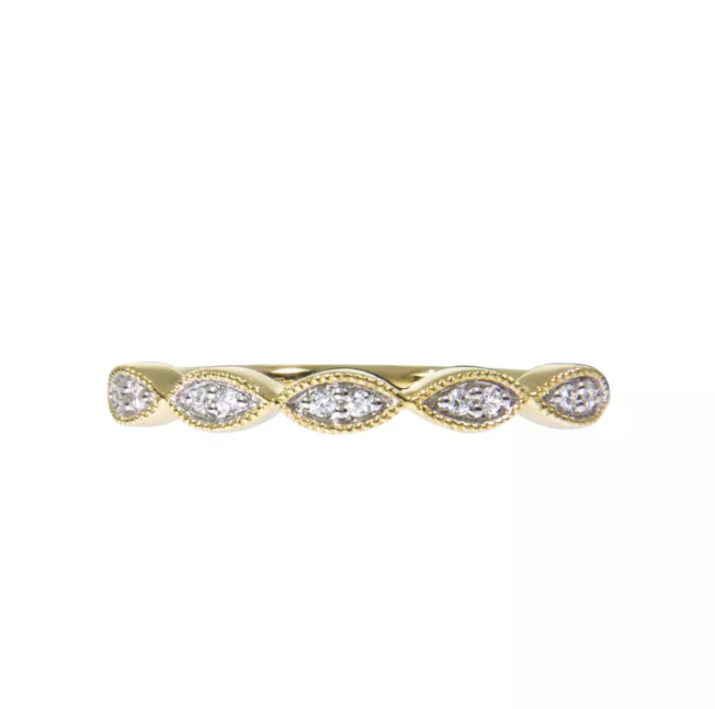 "Claudia" ring i gult gull med diamanter