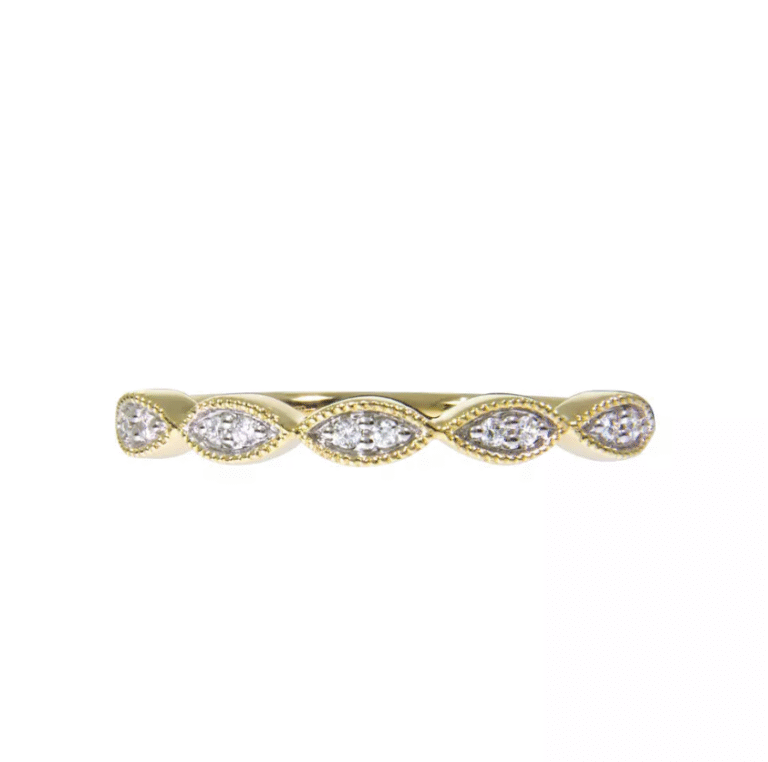 "Claudia" ring i gult gull med diamanter