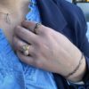 By Birdie "Chain Beech Autumn" armbånd i sølv med gult gull detaljer