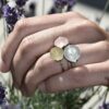 Noën «Dolce medium» ring i forgylt sølv med rosenkvarts