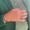 By Birdie "Chain Topka" armbånd i sølv med gult gull detaljer og diamanter