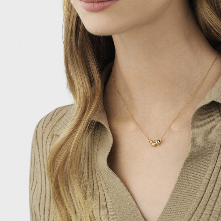 Georg Jensen «Moonlight Grapes» collier i gult gull