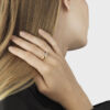 Georg Jensen "Reflect" ring i sølv og gull, liten