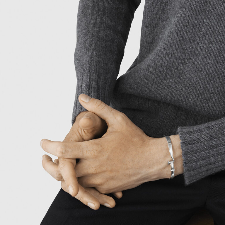 Georg Jensen "Torun" armring i sølv med diamanter