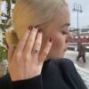 Ring "Galant" i hvitt gull med London blå topas og diamanter