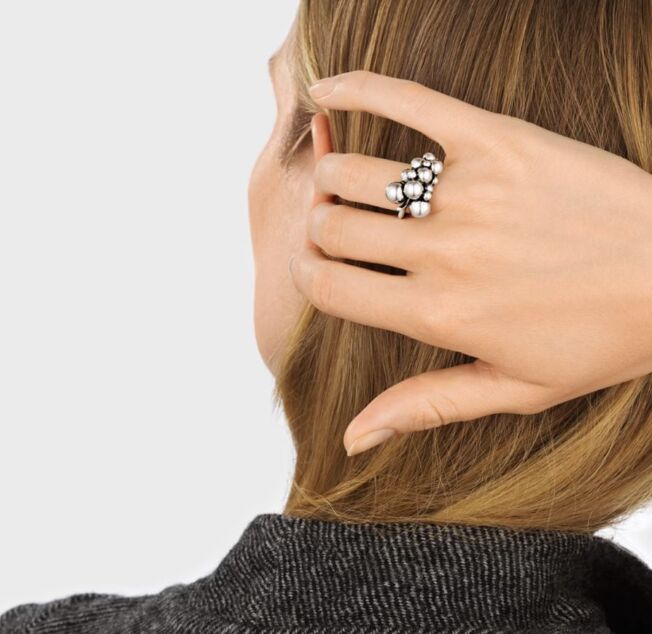 Georg Jensen Moonlight grapes ring i sølv, medium