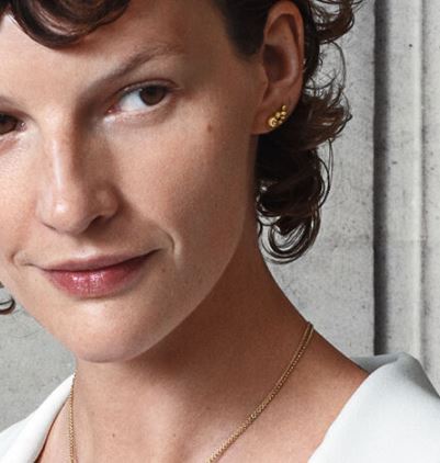 Georg Jensen «Moonlight Grapes»earcuff i gult gull med diamanter