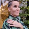 Susanne Friis Bjørner ring forgylt med fasettert grønn kvarts