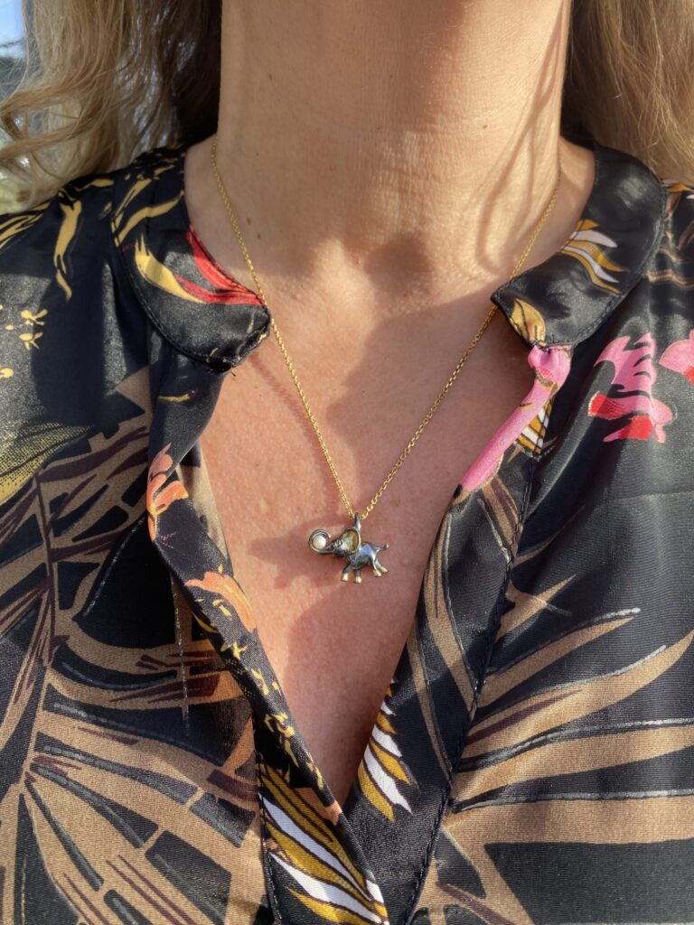 By Birdie "Hannibal" anheng i sølv med diamant og perle