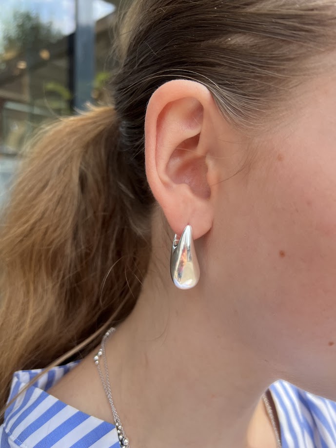 Georg Jensen “Reflect big earring" singel ørering i sølv